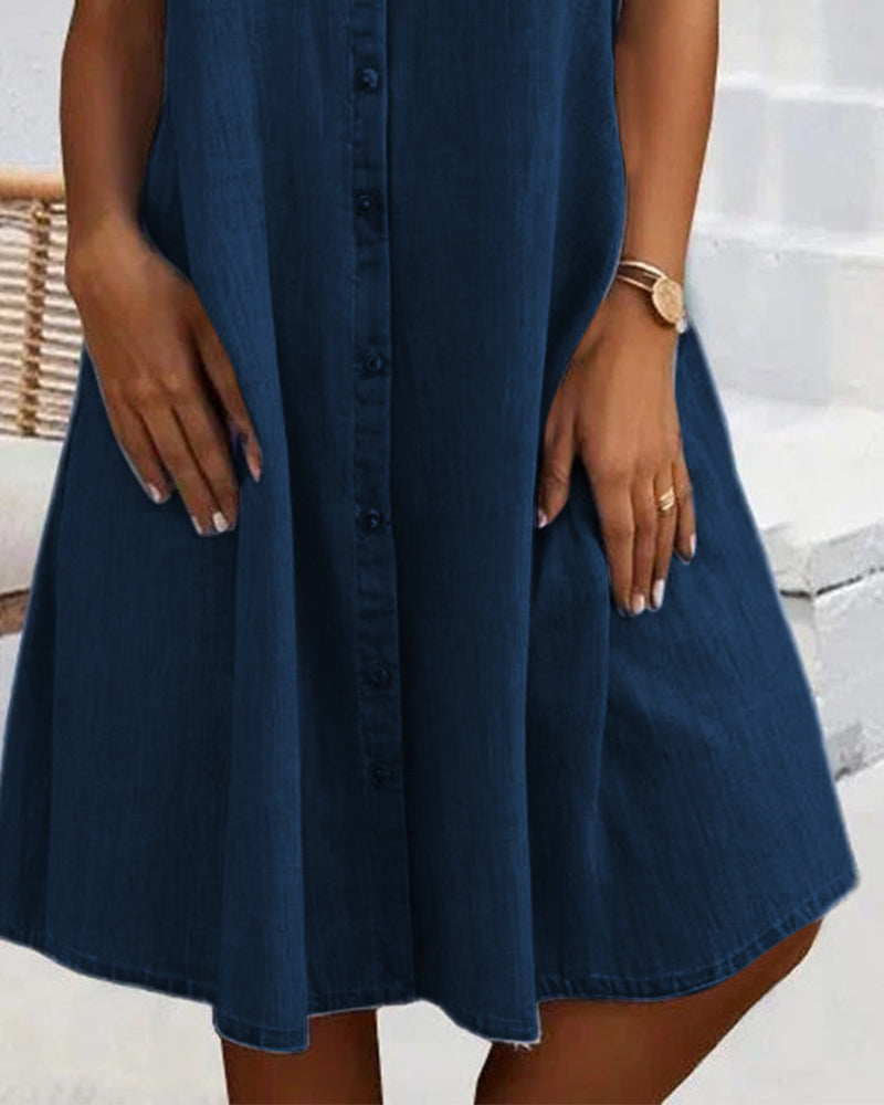 Virelune - Relaxed Button Denim Dress