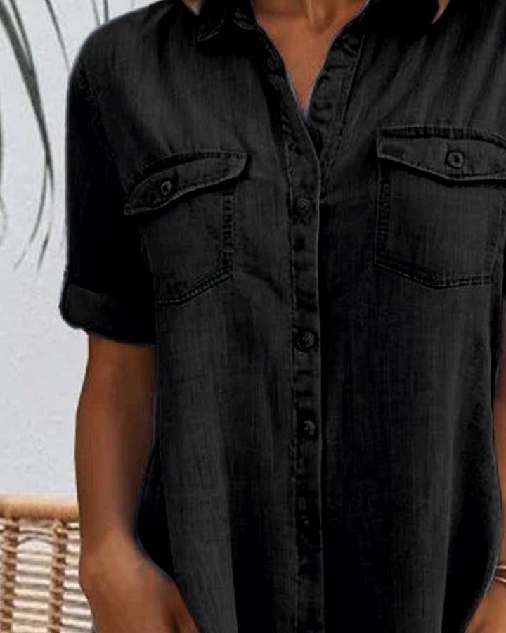 Virelune - Relaxed Button Denim Dress