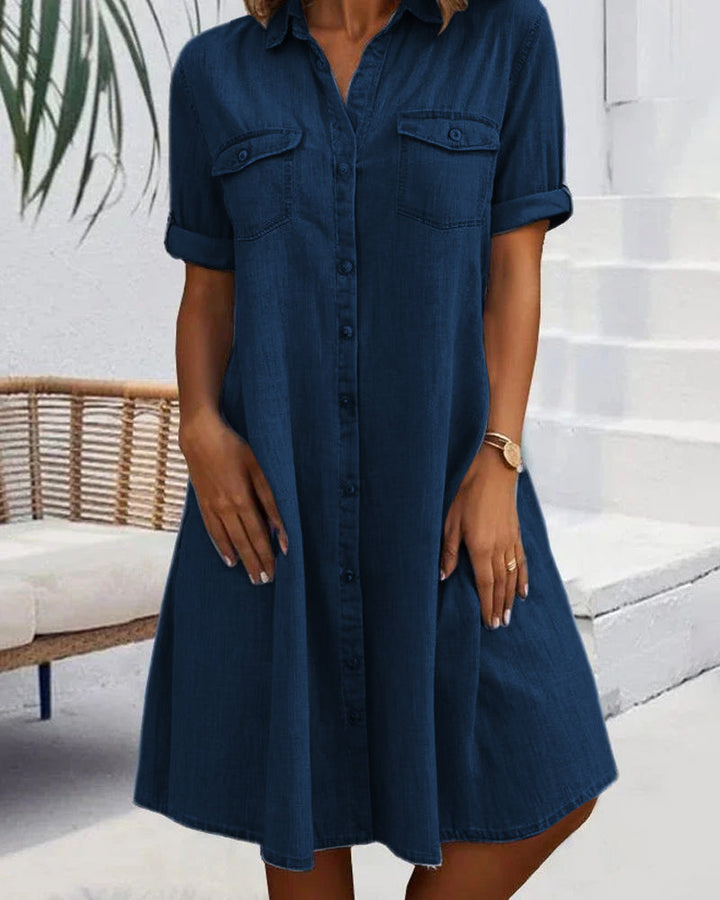 Virelune - Relaxed Button Denim Dress