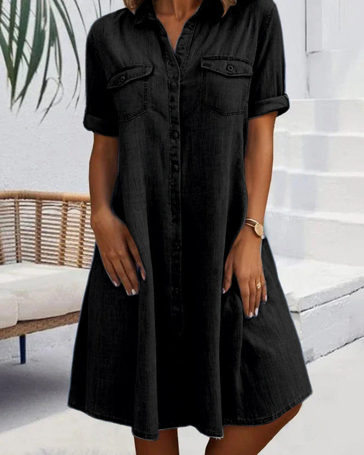Virelune - Relaxed Button Denim Dress