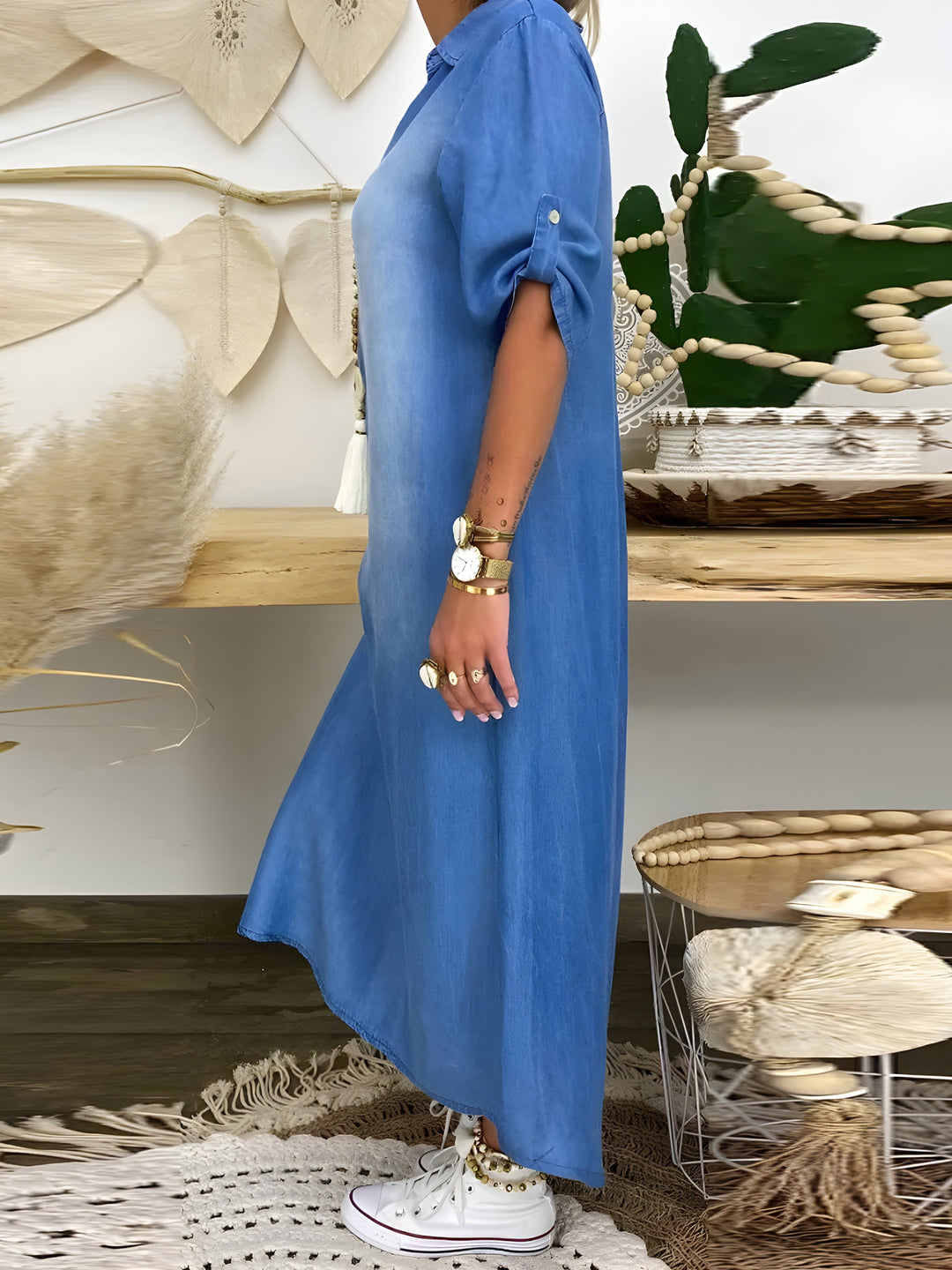 Solmirelle - Relaxed Denim Maxi Dress