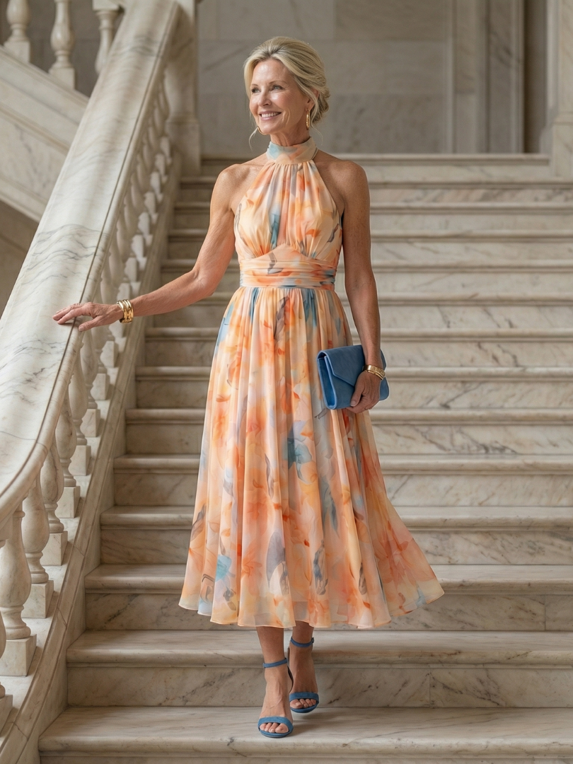 Stella & Grace™ | Soft Halter Midi Dress