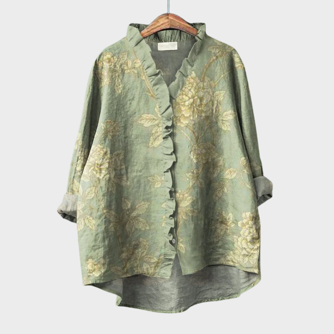 Rosalinda | Elegant Summer Linen Blouse