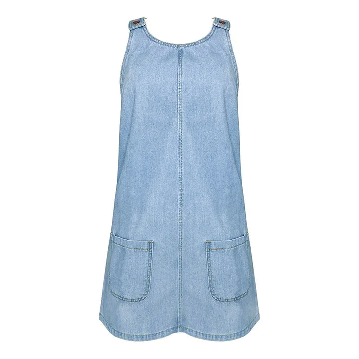 Lunariah - Casual Denim Pocket Dress