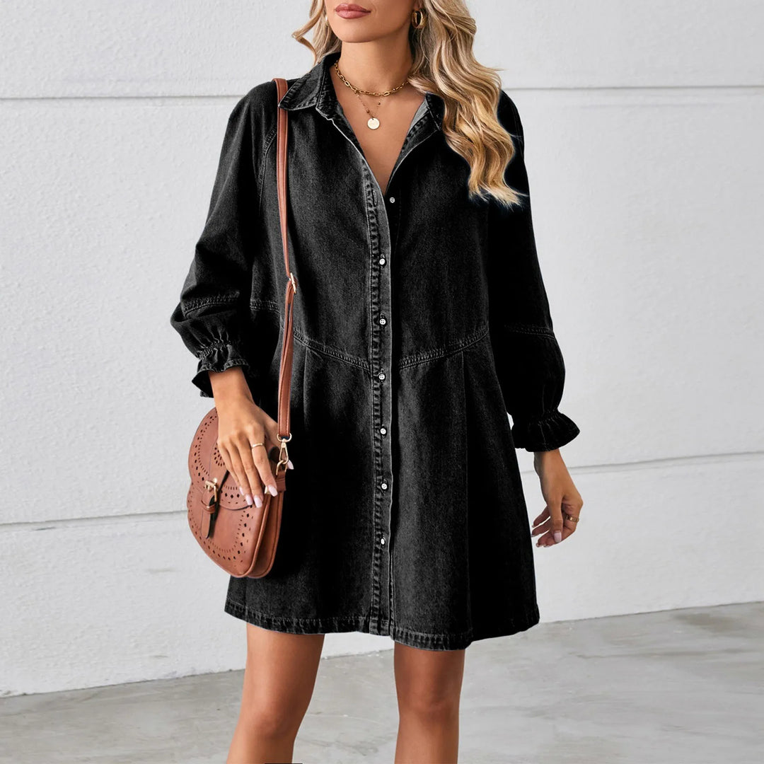 Esmirelle - Flowy Denim Shirt Dress