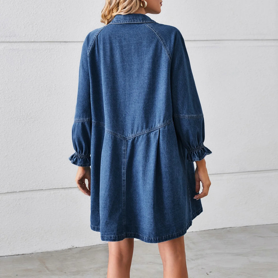Esmirelle - Flowy Denim Shirt Dress