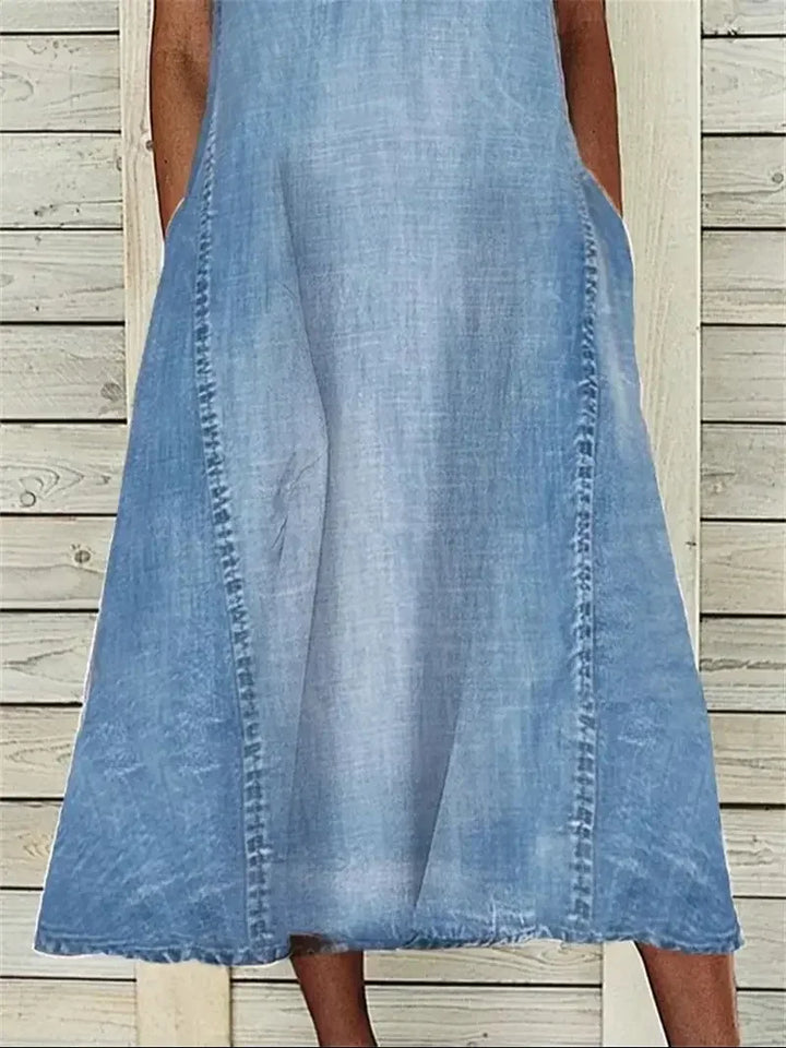 Miravelle - Sleeveless Denim Maxi Dress