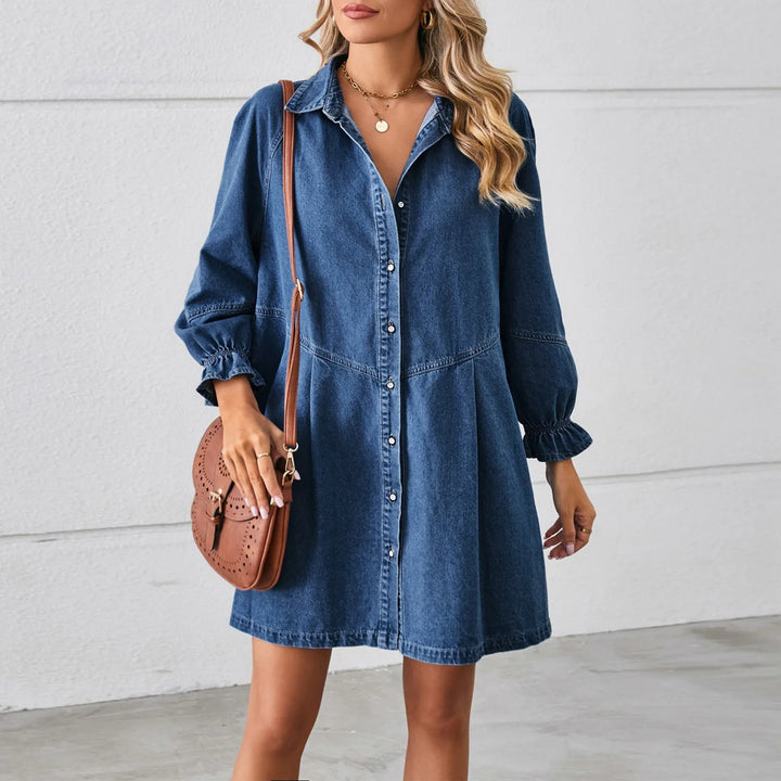 Esmirelle - Flowy Denim Shirt Dress