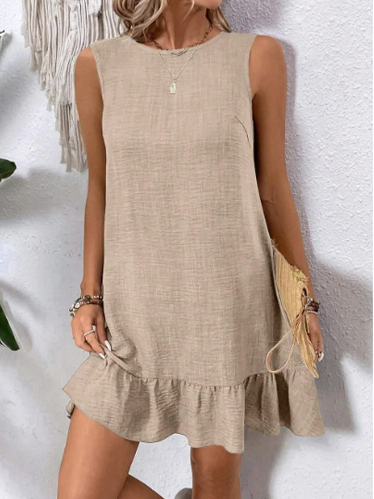 Velissea - Sleeveless Ruffle Hem Dress