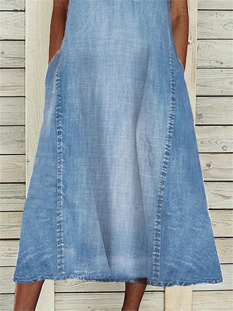 Miravelle - Sleeveless Denim Maxi Dress