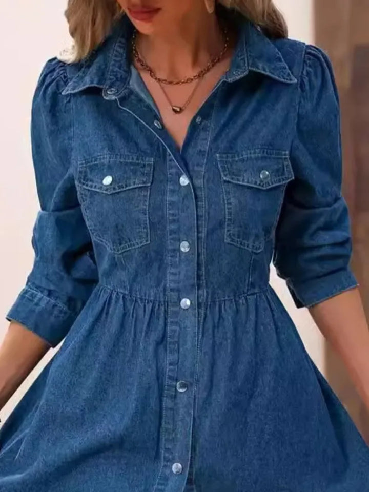 Nymerelle - Ruffled Denim Midi Dress