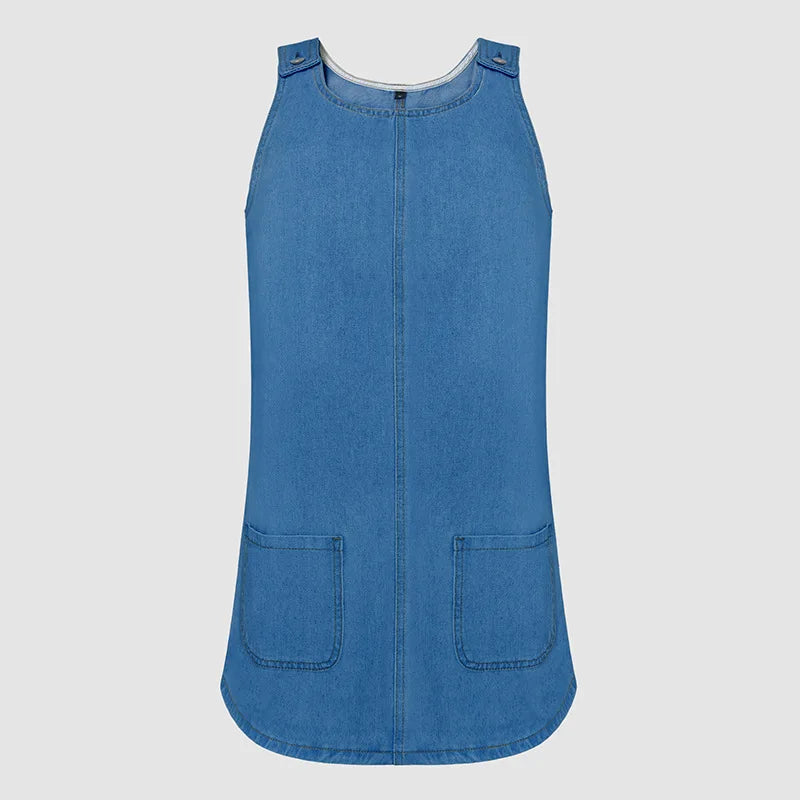 Lunariah - Casual Denim Pocket Dress