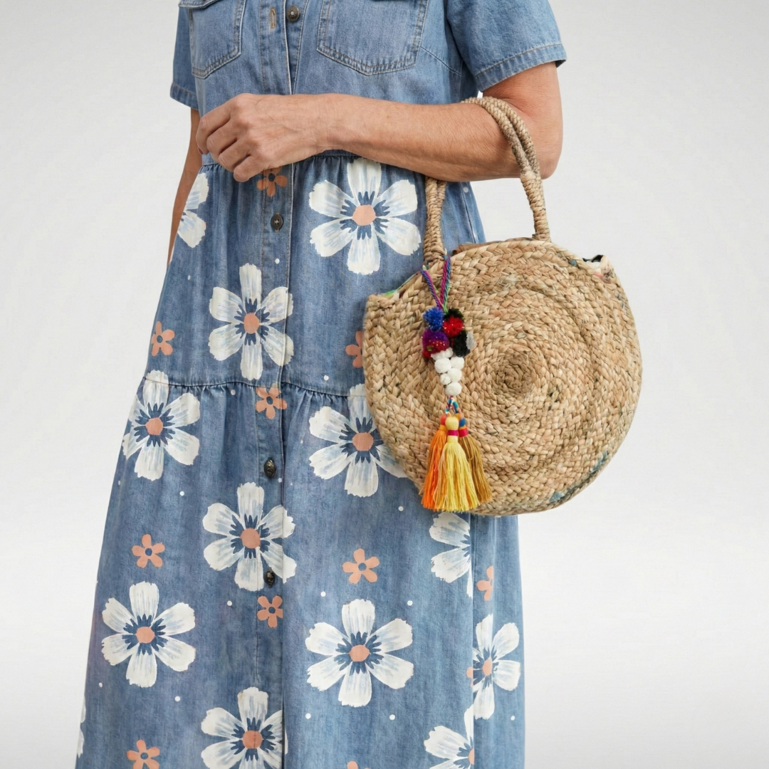 Rosavelle - Floral Denim Maxi Dress