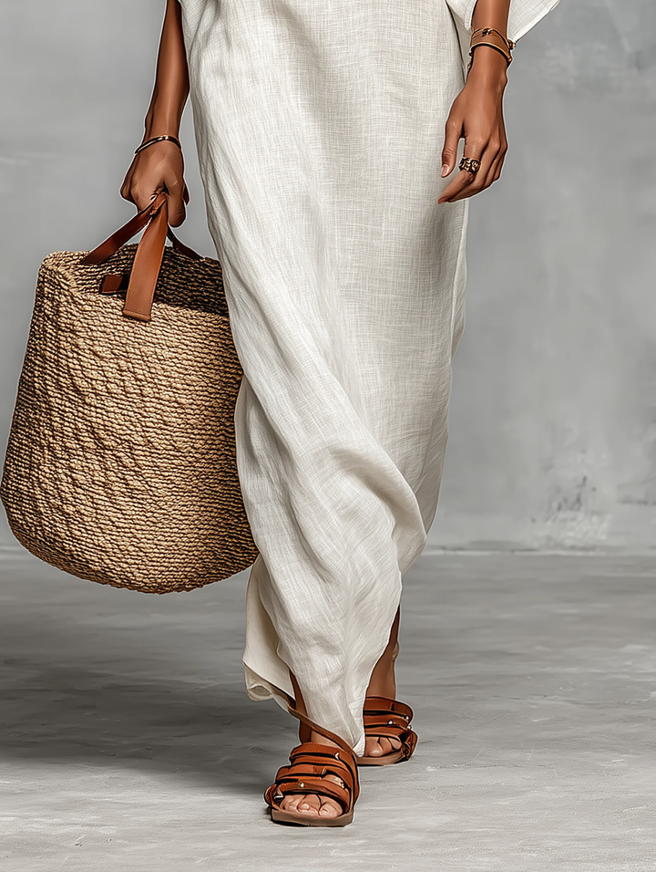 Aveline™ | Off-the-Shoulder Maxi Dress with Batwing Sleeves