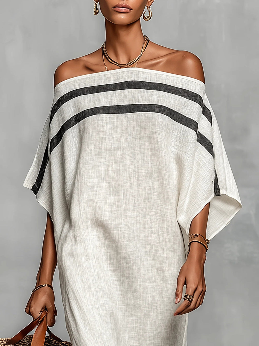 Aveline™ | Off-the-Shoulder Maxi Dress with Batwing Sleeves