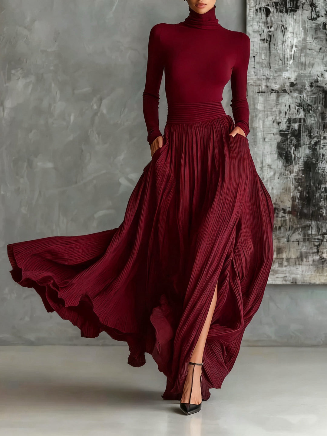 Eva™ | Elegant ensemble with pleated skirt
