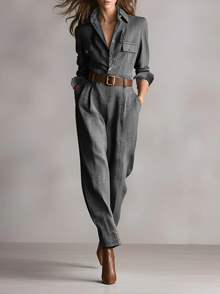 Anna™ | Elegant Plaid Jumpsuit