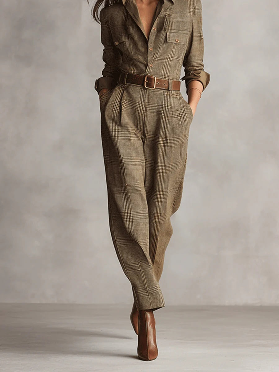 Anna™ | Elegant Plaid Jumpsuit