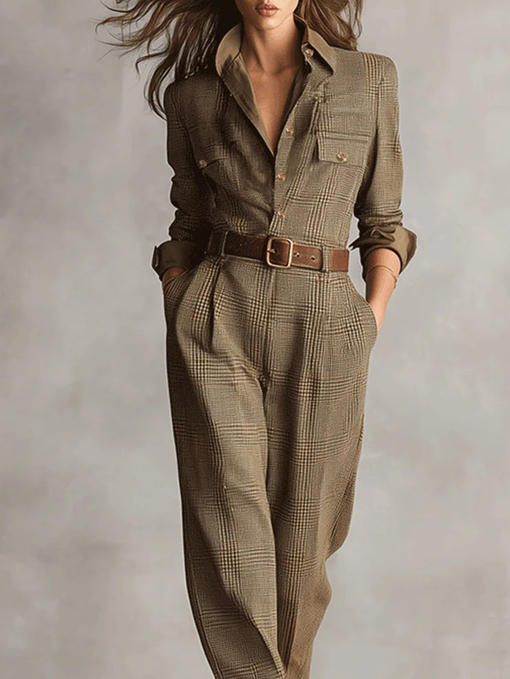 Anna™ | Elegant Plaid Jumpsuit