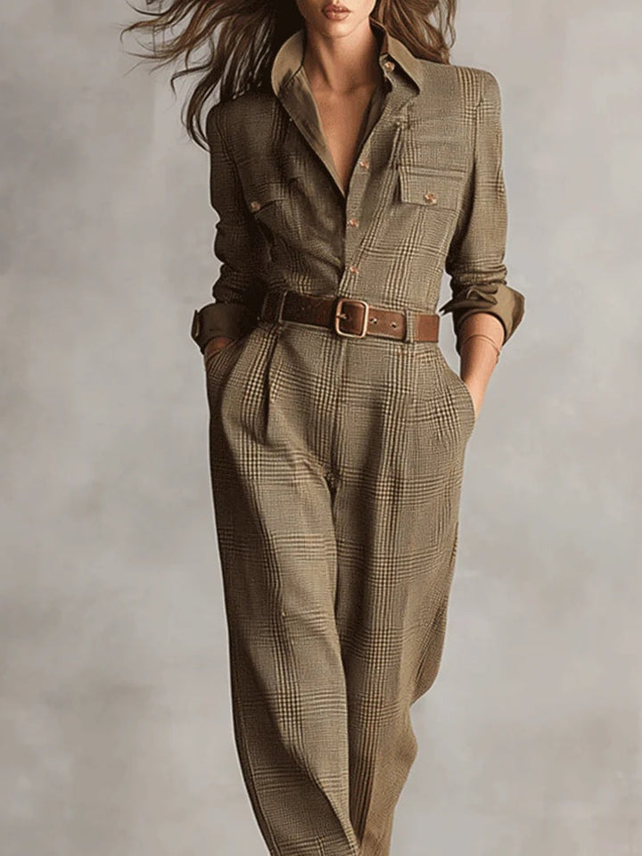 Anna™ | Elegant Plaid Jumpsuit
