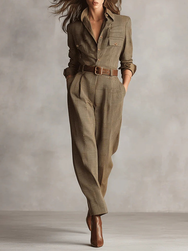 Anna™ | Elegant Plaid Jumpsuit