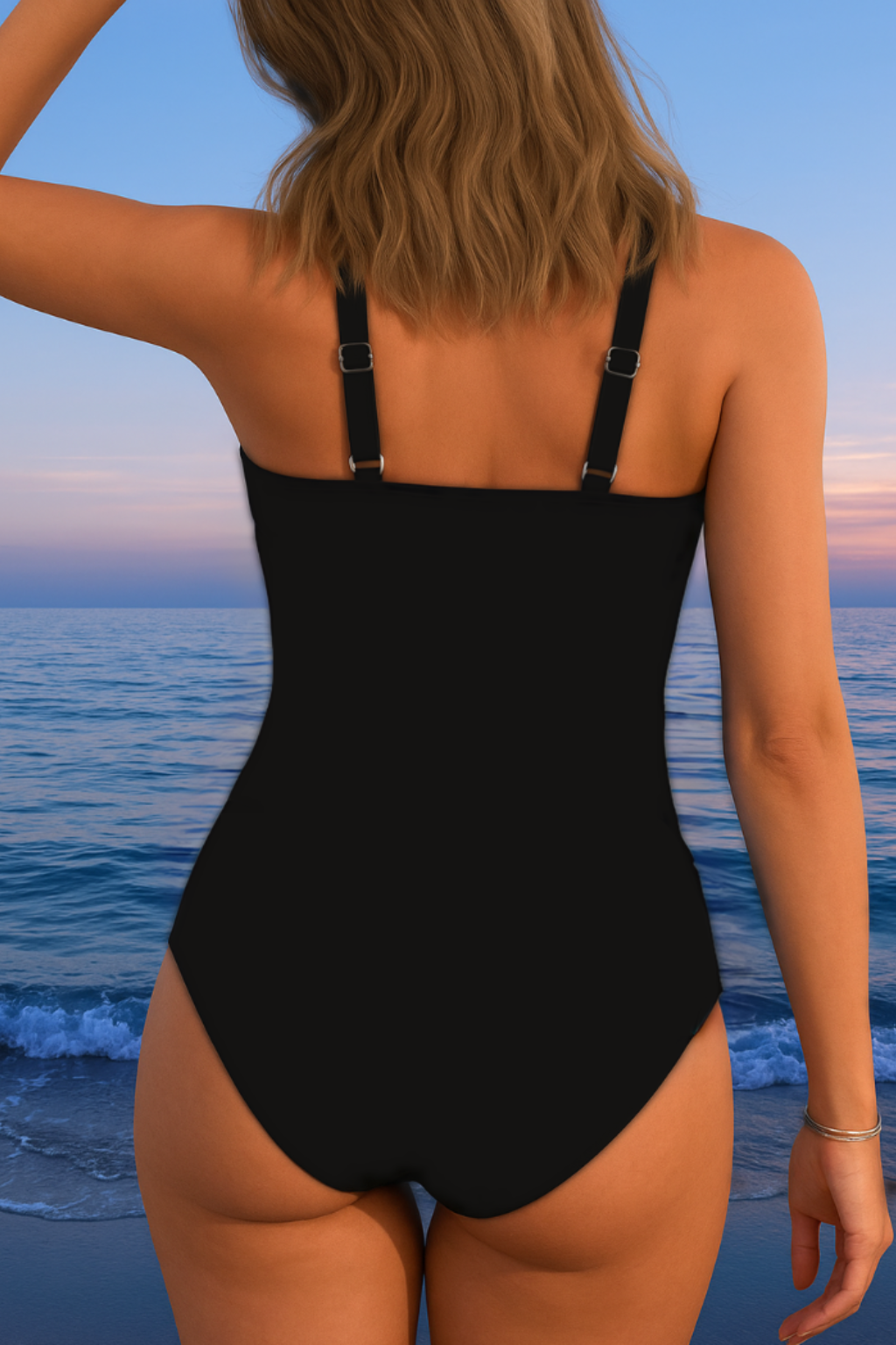 Lia - Elegant Surplice Swimsuit Featuring Vibrant Print