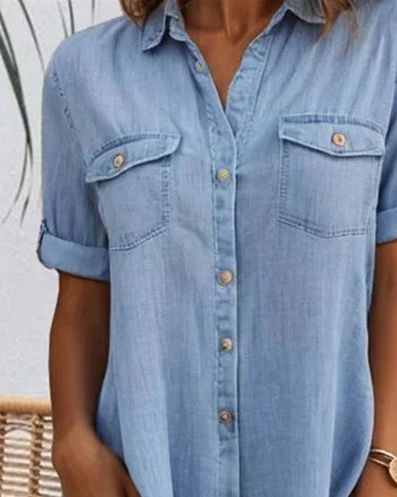 Virelune - Relaxed Button Denim Dress