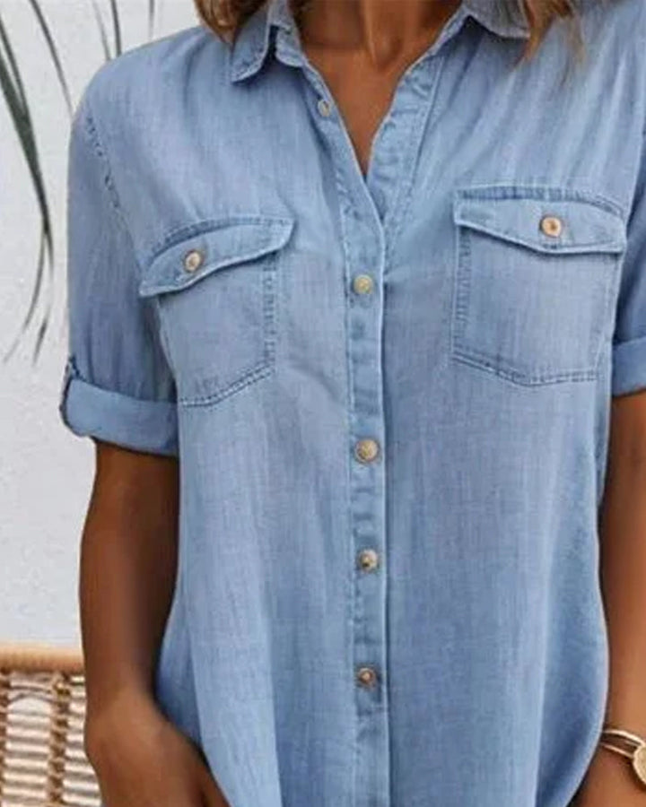 Virelune - Relaxed Button Denim Dress