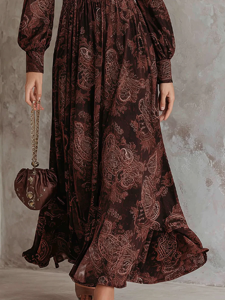 Ariane™ | Maxi Dress with Paisley Print and Fitted Waist